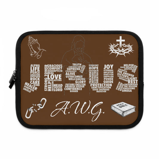 Jesus Laptop Sleeve - Brown