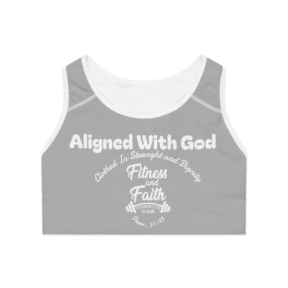 Layering Sports Bra - Light Grey/White