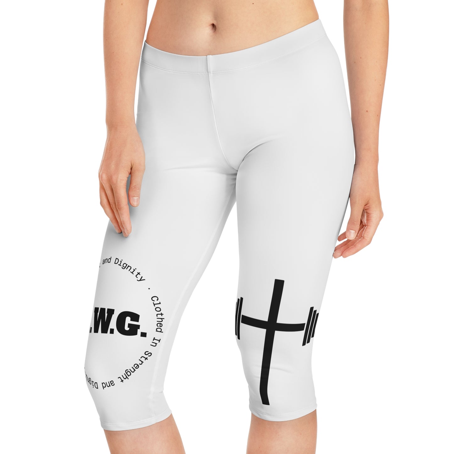 Capri Leggings - White/Black