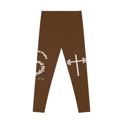 Ankle-Length Leggings - Brown
