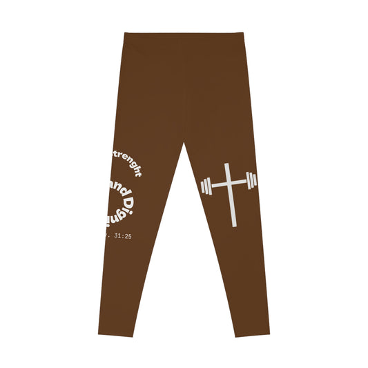 Ankle-Length Leggings - Brown