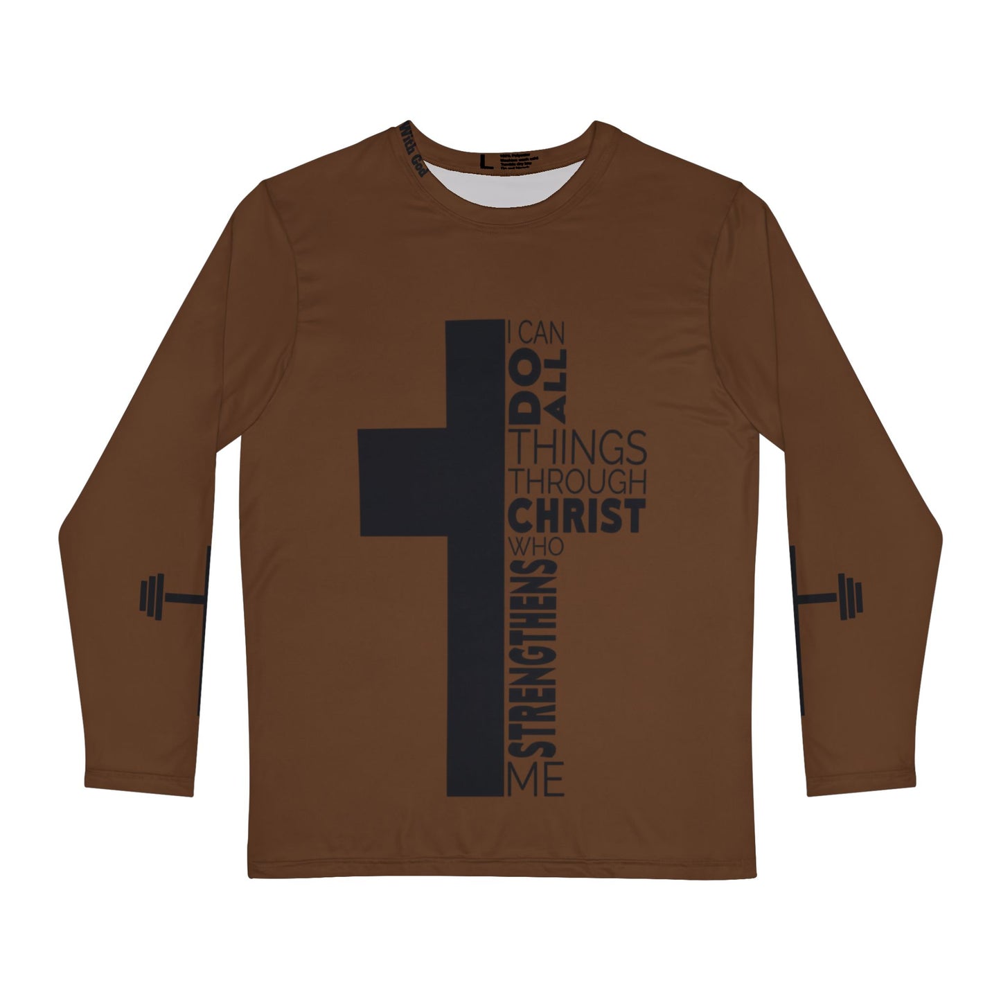 I Can do All things Through Christ - Long Sleeve - Brown/Black