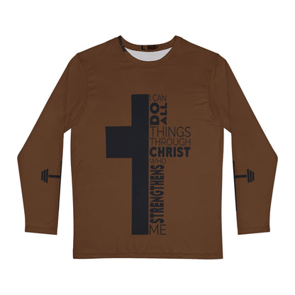 I Can do All things Through Christ - Long Sleeve - Brown/Black