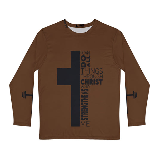 I Can do All things Through Christ - Long Sleeve - Brown/Black