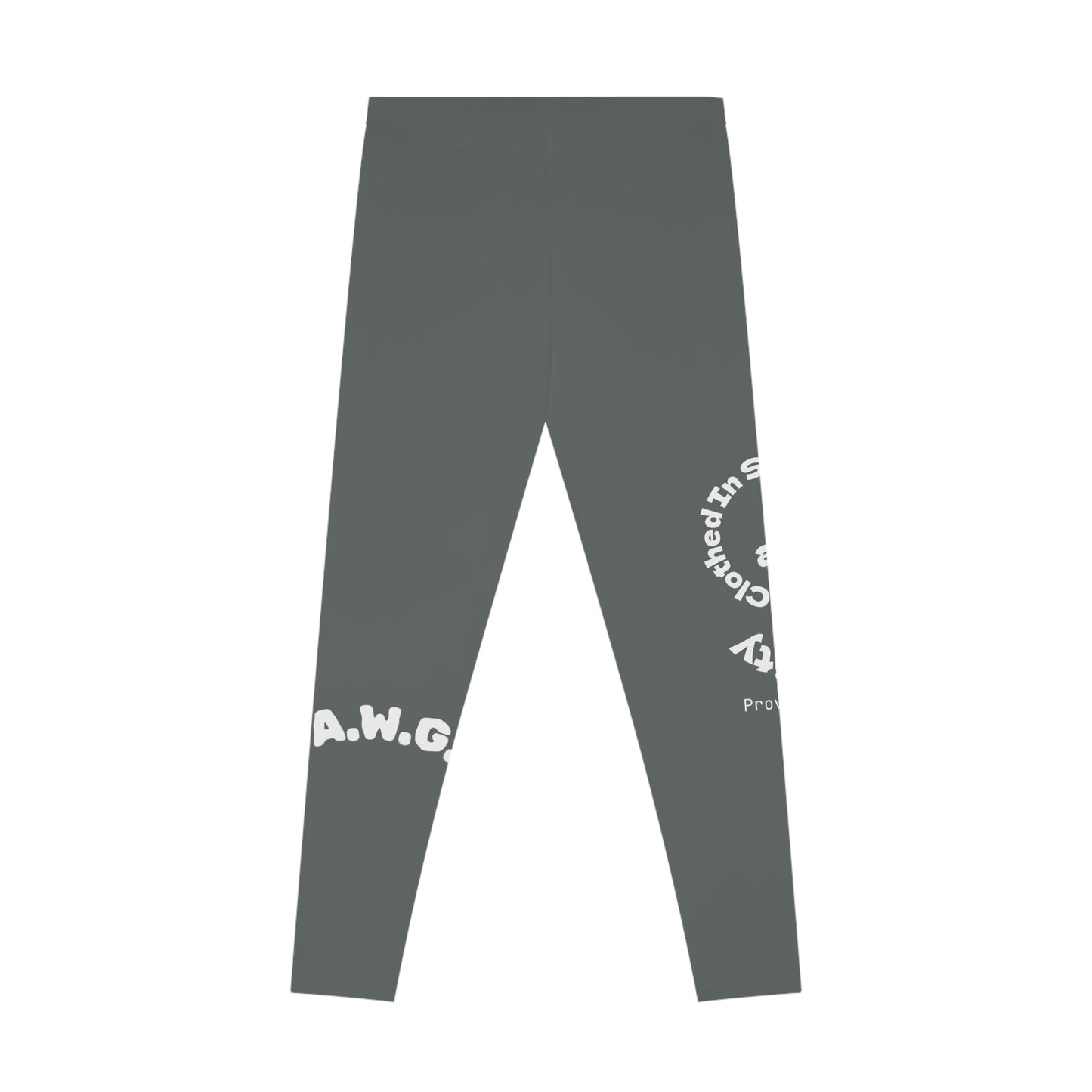 Ankle-Length Leggings - Dark Grey/White