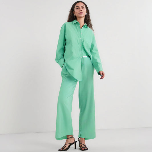 Striped Pants Sets Women's 2-piece Autumn Chic Loose Wide-leg Pants Sets Street Fashion Youth 2 Piece Sets Womens Outfits
