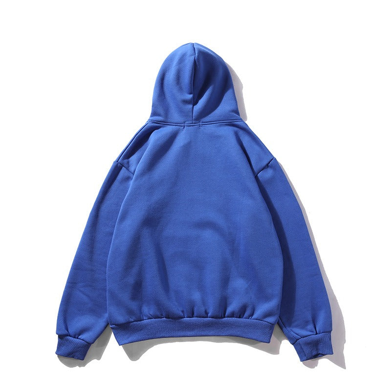 European and American Trendy Brand With The Same Letter Foam Printing Men and Womens Plush Pullover Hoodie