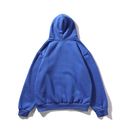 European and American Trendy Brand With The Same Letter Foam Printing Men and Womens Plush Pullover Hoodie