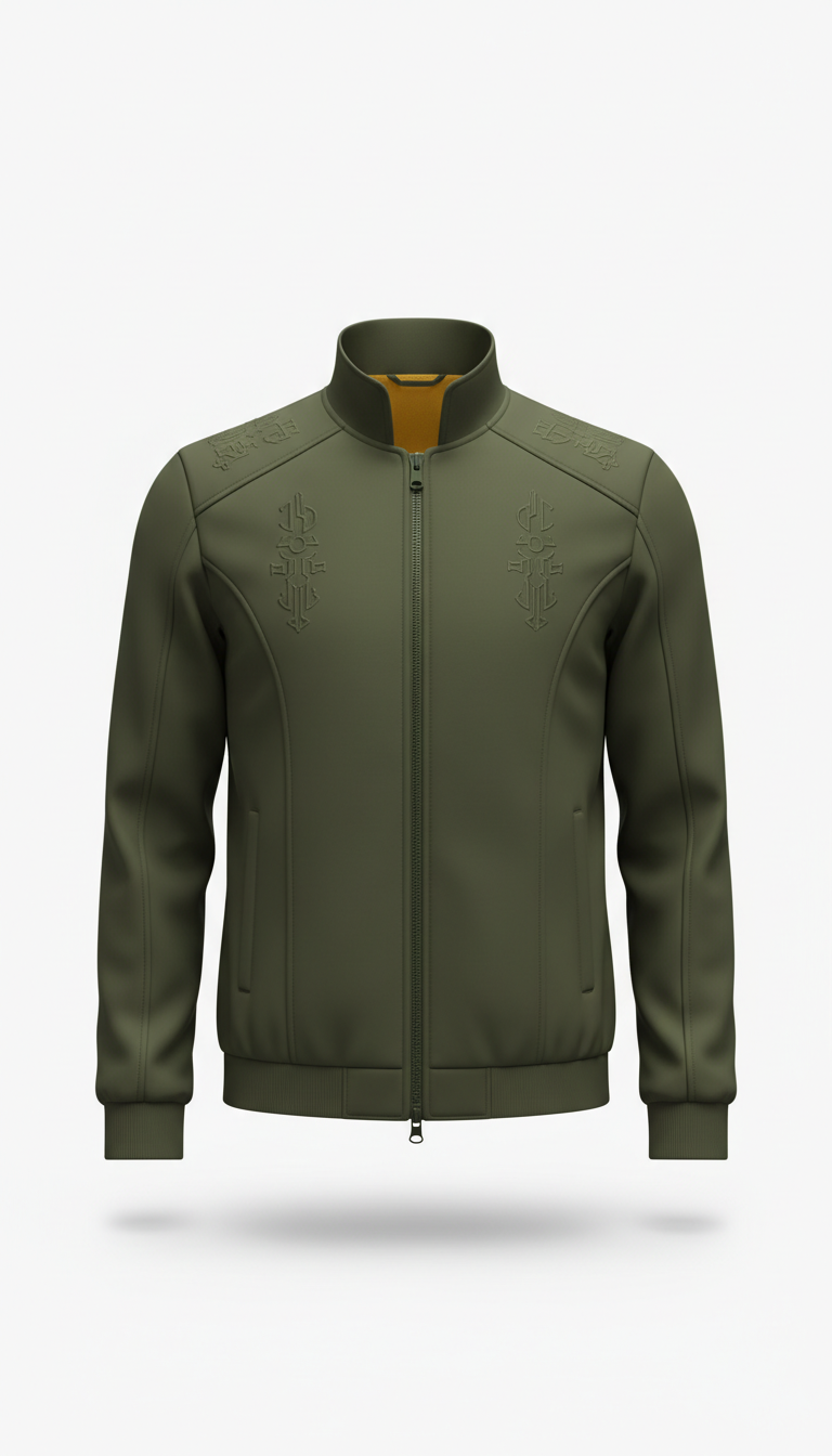 Faith Olive layered zip jacket